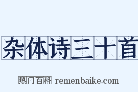杂体诗三十首是什么意思的图片
